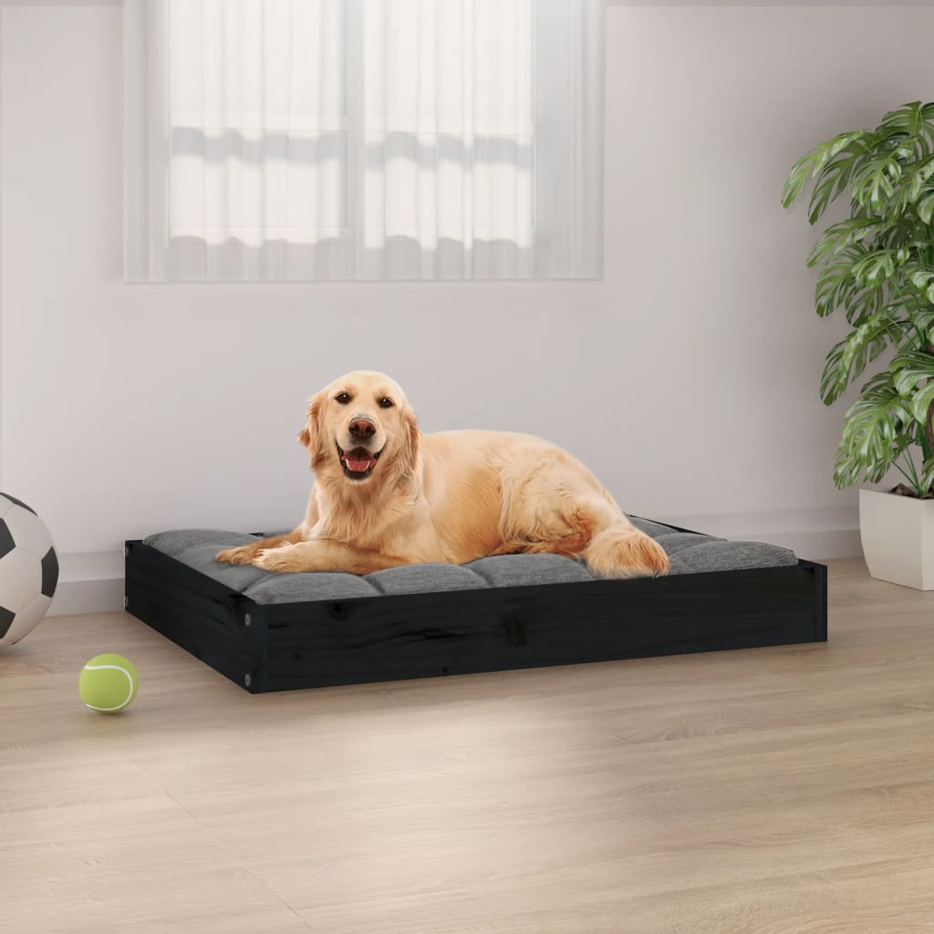 Vidaxl Hundekorb 71,5x54x9 cm Festkiefer Schwarz