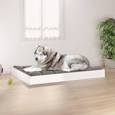 Vidaxxl Hundebett 101,5x74x9 cm massives Kiefernholz weiß
