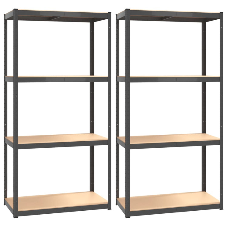 VIDAXL-LAGER RACK 4-LAYER 2 ST STAHL UND PROSDED HOLTOR-Anthrazitfarben