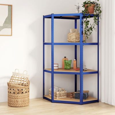 Vidaxl HoeKrek 4-Layer-Stahl und verarbeitetes Holzblau