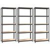 VIDAXL-Speicher 5-layer 3 St. Stahl verarbeitet Holz anthrazitfarben