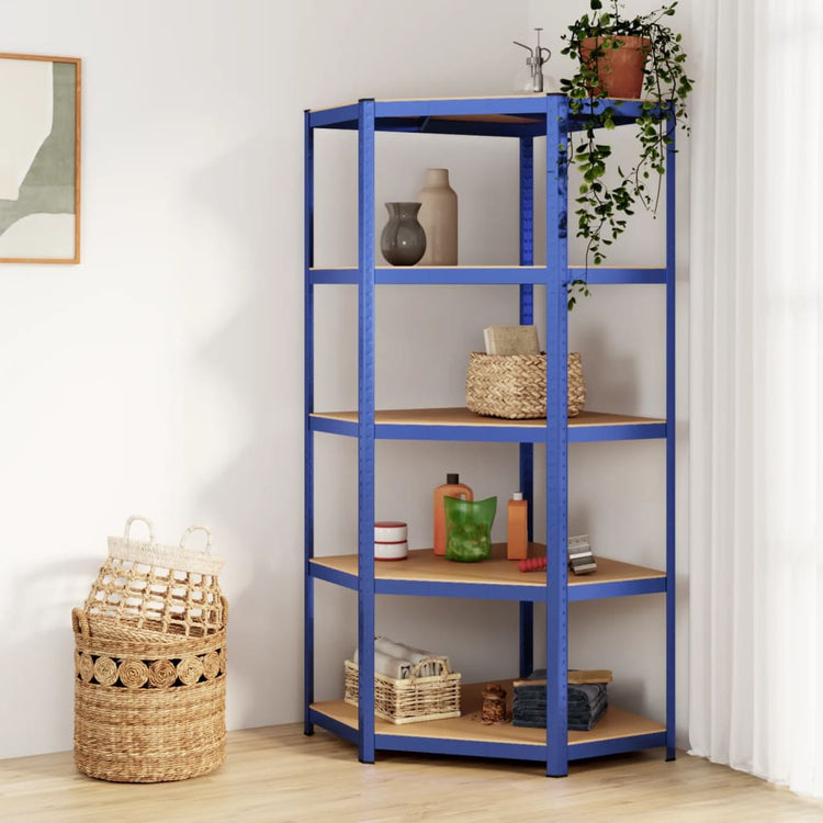 Vidaxl HoeKrek 5-Layer-Stahl und verarbeitetes Holzblau