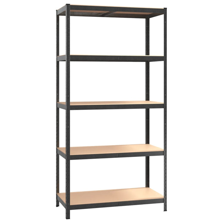 VIDAXL-LAGE RARK 5-layer Stahl und verarbeitetes Holzgrau