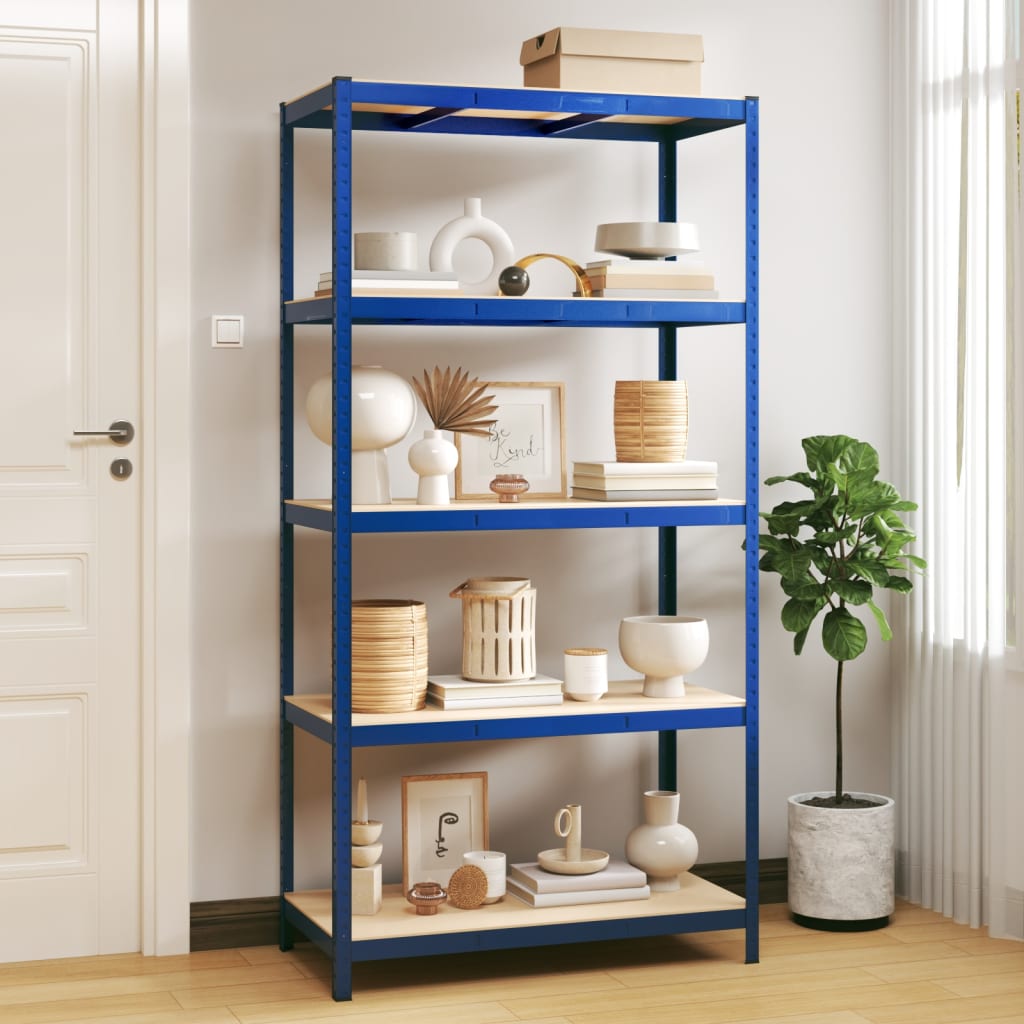 VIDAXL-LAGE RARK 5-layer Stahl und verarbeitetes Holzblau