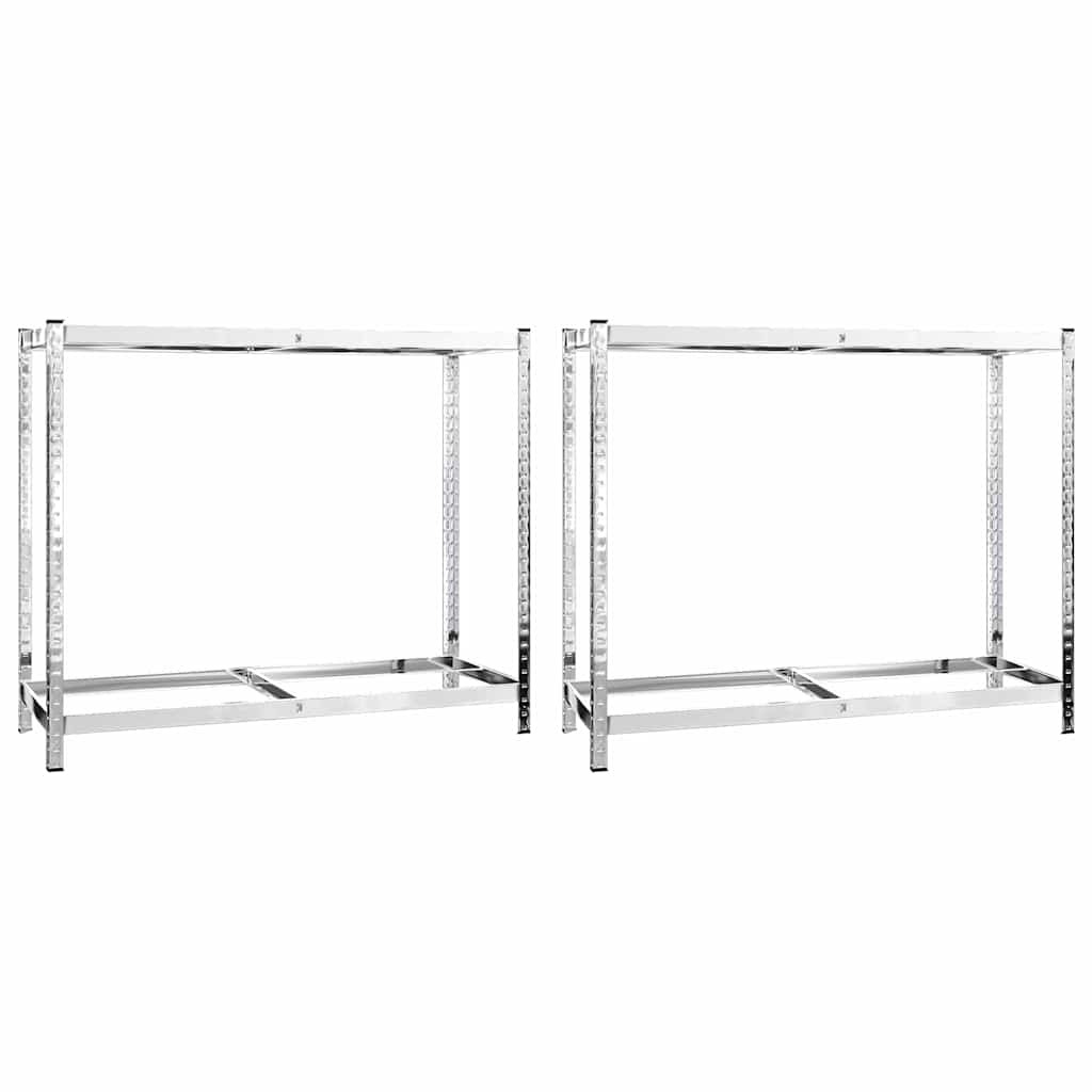 VIDAXL-Reifenregale 2-layer 2-PCs 110x40x110 cm Stahl Silberfarbe