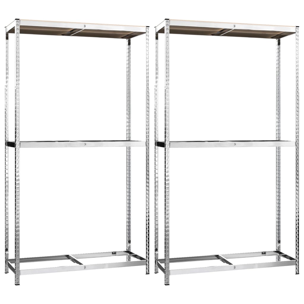 VIDAXL-Reifenregale 2-Schicht 2-PCs 110x40x180 cm Stahl Silberfarbe