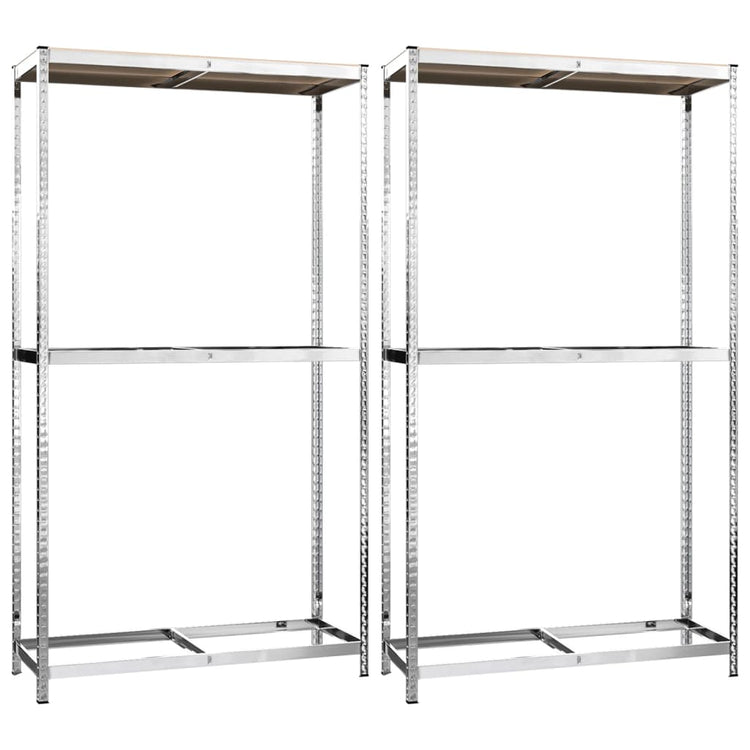 VIDAXL-Reifenregale 2-Schicht 2-PCs 110x40x180 cm Stahl Silberfarbe