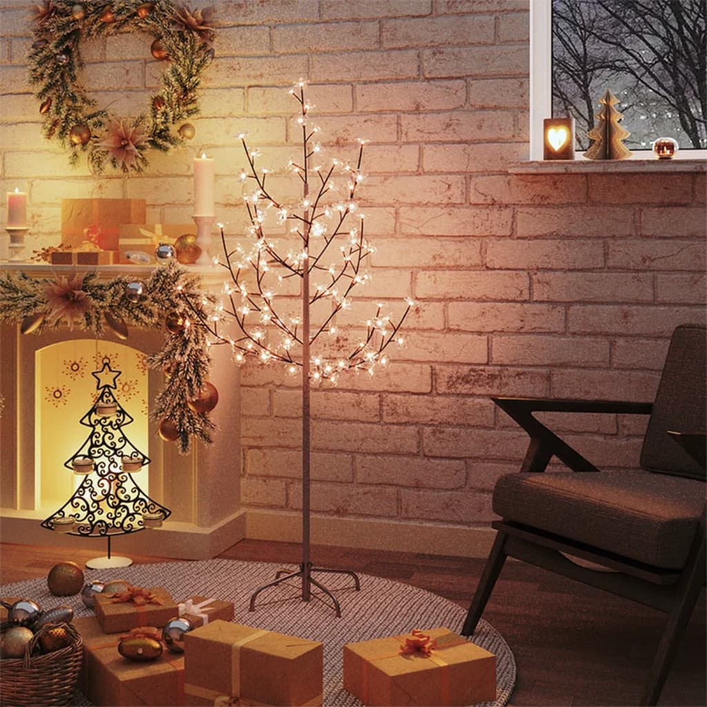 Vidaxl Boom Cherry Blossom 84 LEDs warm weiß 120 cm