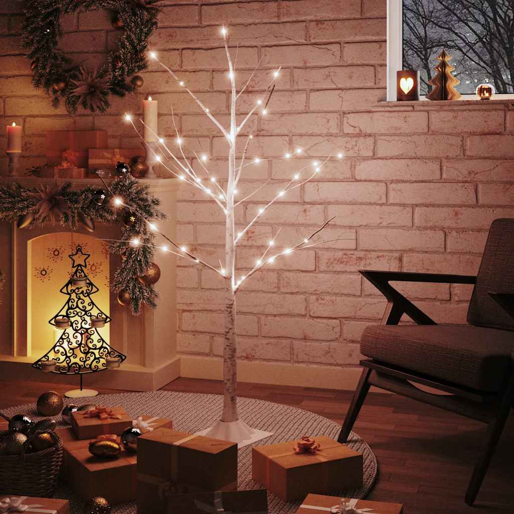 Vidaxl Berkenboom LED 48 LEDs warm weiß 120 cm Weiß