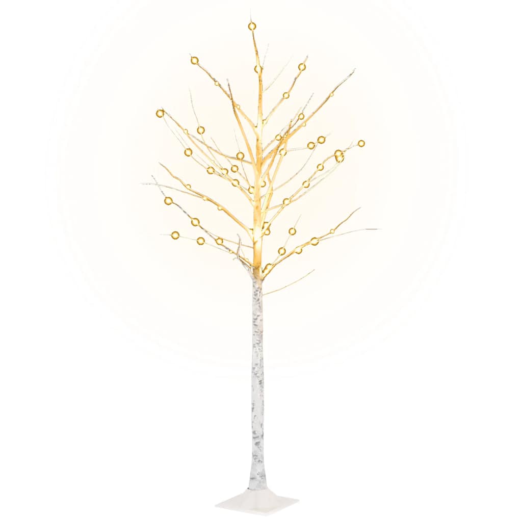 Vidaxl Berkenboom LED 96 LEDs warm weiß 180 cm Weiß