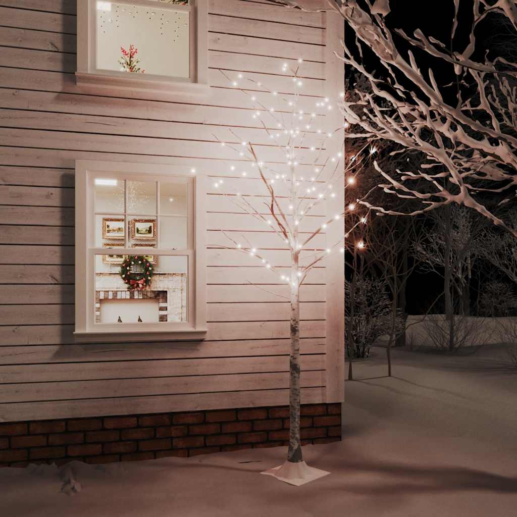 Vidaxl Berkenboom LED 128 LEDs warm weiß 220 cm Weiß
