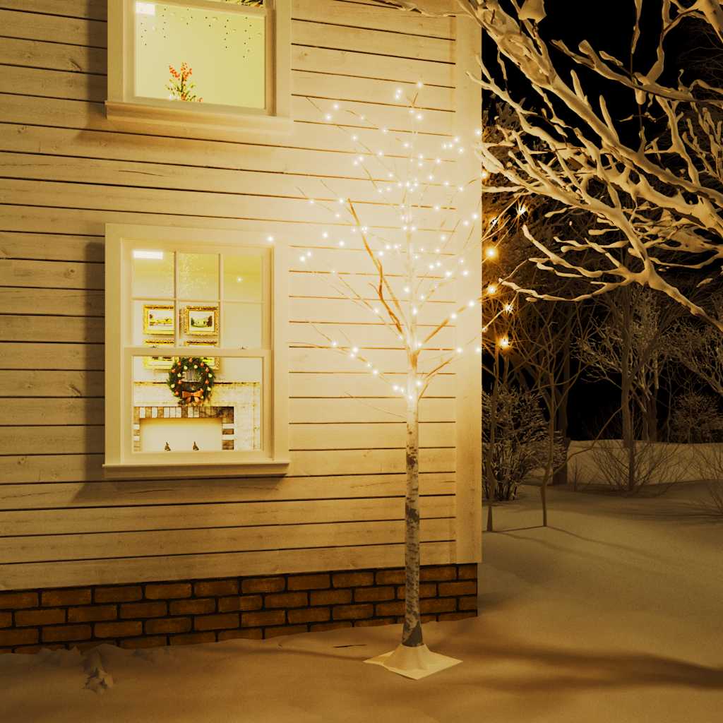 Vidaxl Berkenboom LED 240 LEDs warm weiß 300 cm Weiß