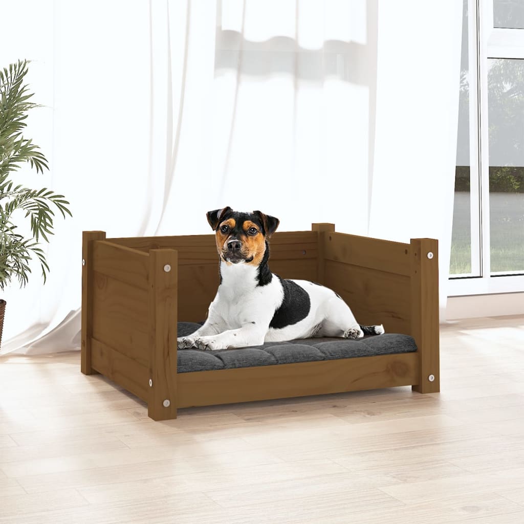 Vidaxl Hundekorb 55,5 x 45,5 x 28 cm Festkiefer Honigbraun