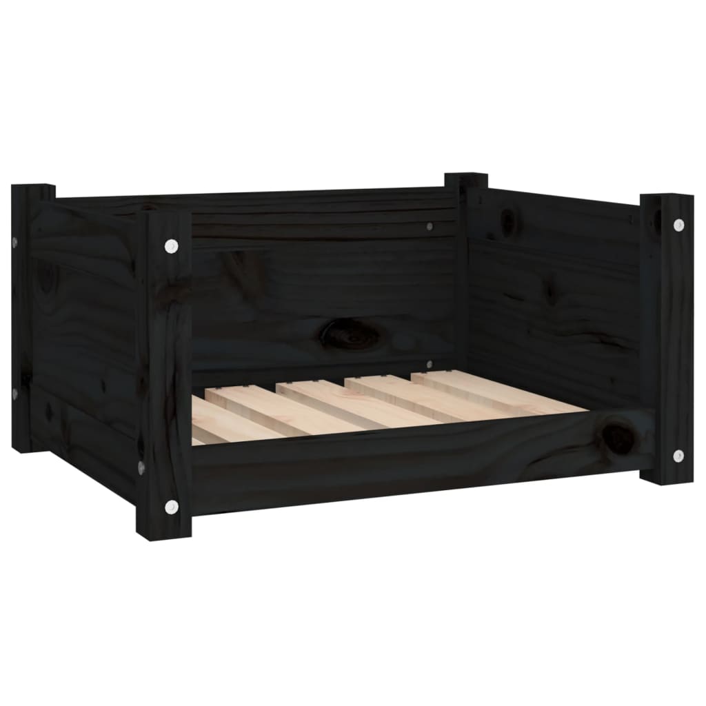 Vidaxl Hundekorb 55,5 x 45,5 x 28 cm Festkiefer Kiefer Schwarz