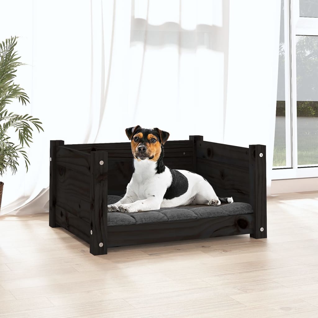 Vidaxl Hundekorb 55,5 x 45,5 x 28 cm Festkiefer Kiefer Schwarz