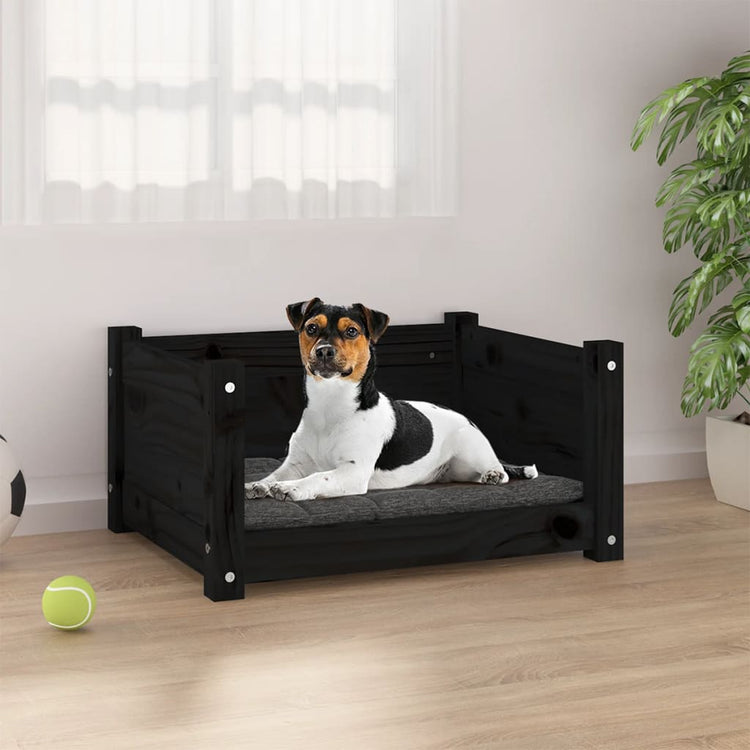 Vidaxl Hundekorb 55,5 x 45,5 x 28 cm Festkiefer Kiefer Schwarz