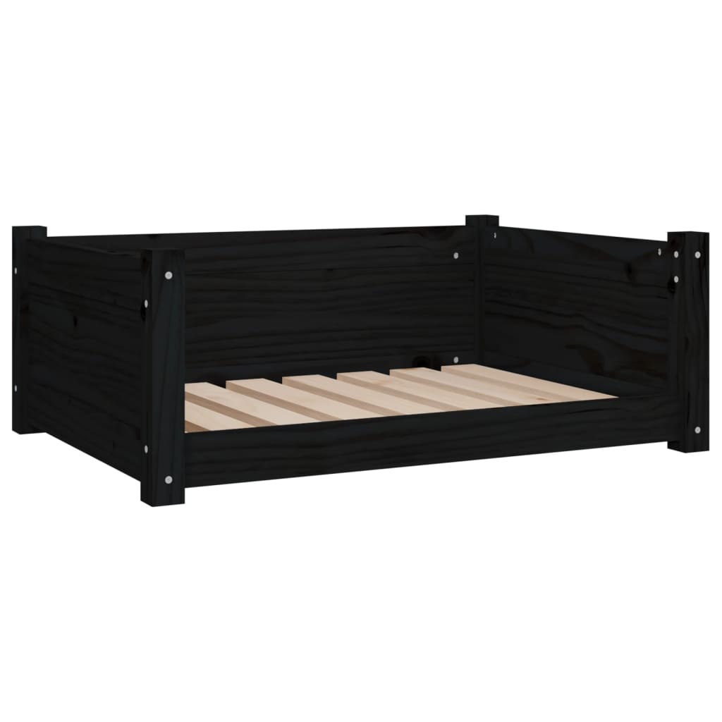 Vidaxl Hundekorb 75,5 x 55,5 x 28 cm Festkiefer Kiefer Schwarz