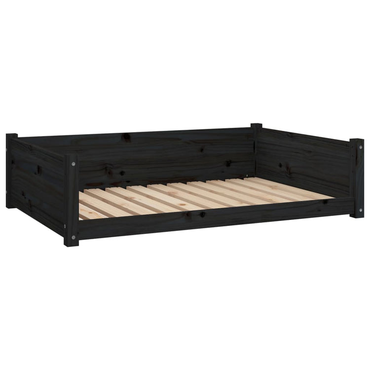 Vidaxl Hundekorb 105,5 x 75,5 x 28 cm Festkiefer Kiefer Schwarz
