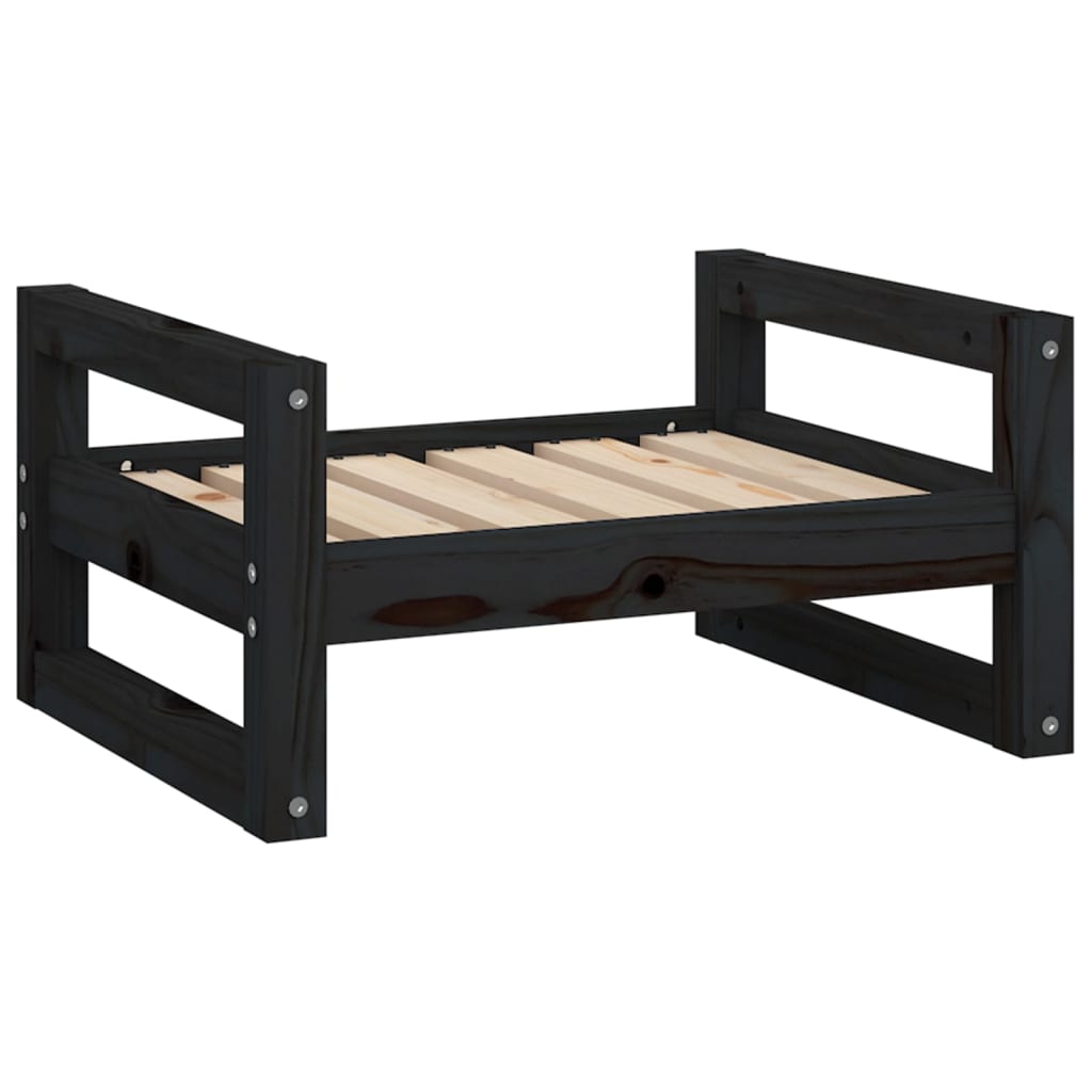 Vidaxl Hundekorb 55,5 x 45,5 x 28 cm Festkiefer Kiefer Schwarz