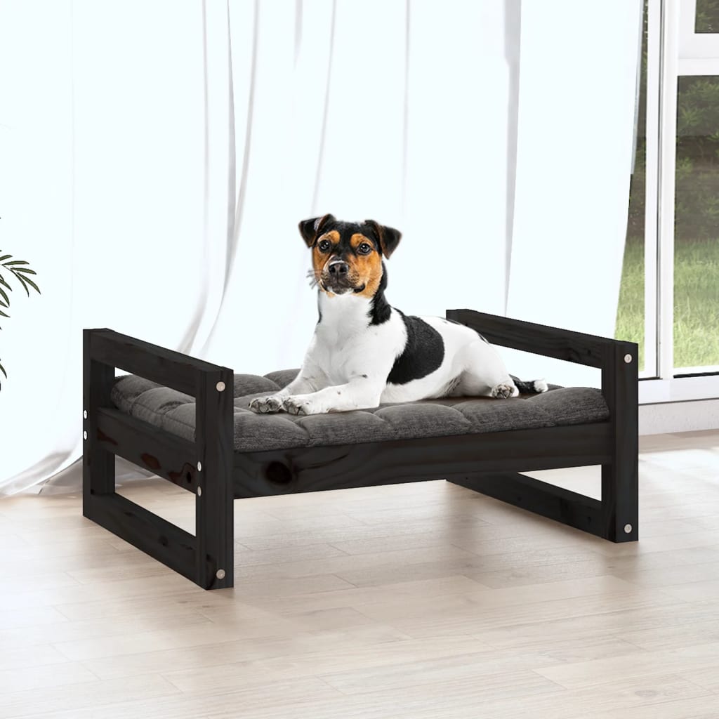Vidaxl Hundekorb 55,5 x 45,5 x 28 cm Festkiefer Kiefer Schwarz
