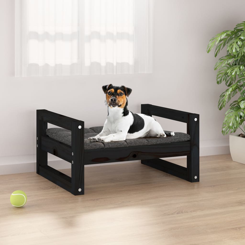 Vidaxl Hundekorb 55,5 x 45,5 x 28 cm Festkiefer Kiefer Schwarz