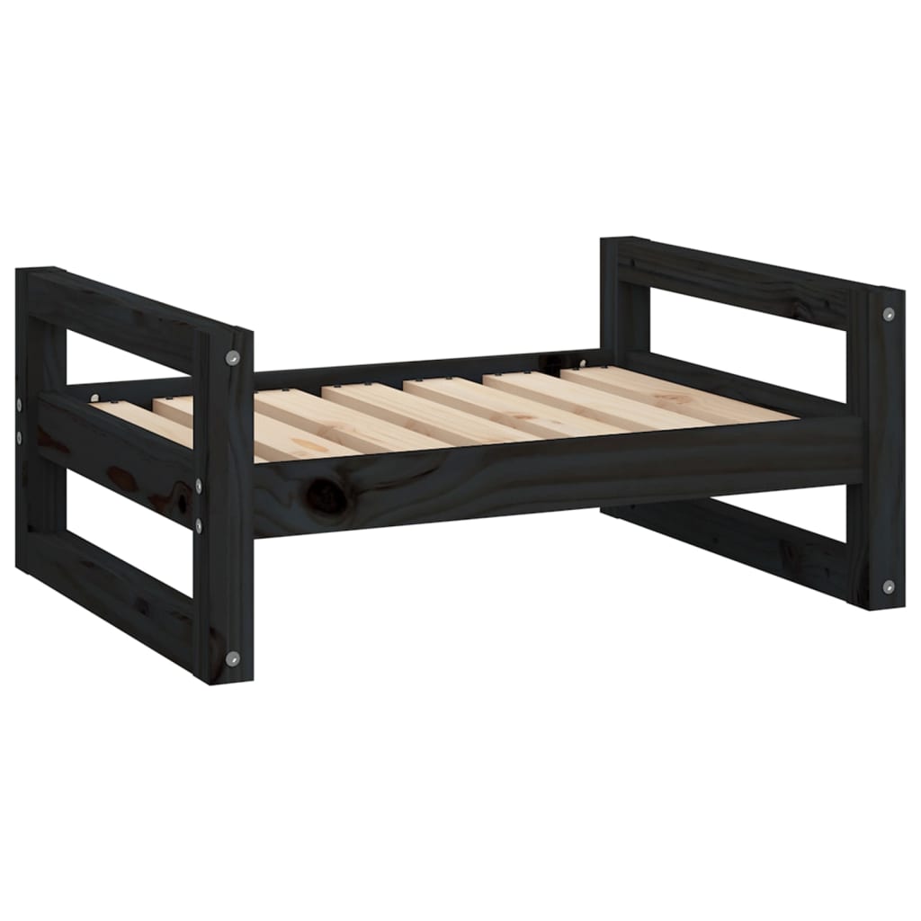 Vidaxl Hundekorb 65.5x50,5x28 cm Festkiefer Pine Schwarz