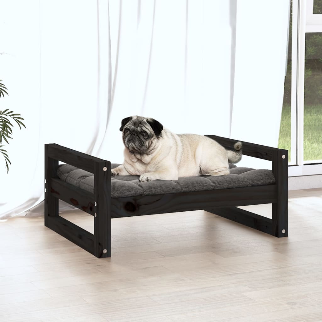 Vidaxl Hundekorb 65.5x50,5x28 cm Festkiefer Pine Schwarz