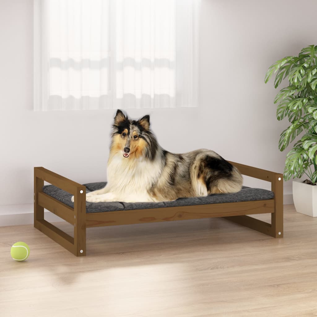 Vidaxl Hundekorb 95.5x65.5x28 cm Festkiefer Honigbraun