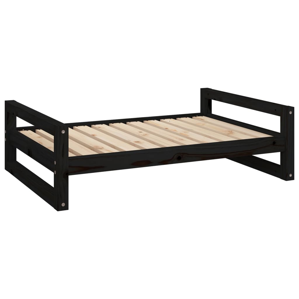 Vidaxl Hundekorb 95.5x65.5x28 cm Festkiefer Kiefer Schwarz