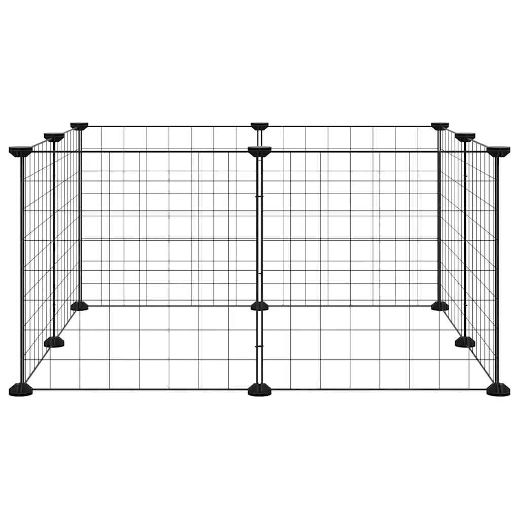 Vidaxl -Haustiere Käfig mit 8 Panels 35x35 cm Stahlschwarz
