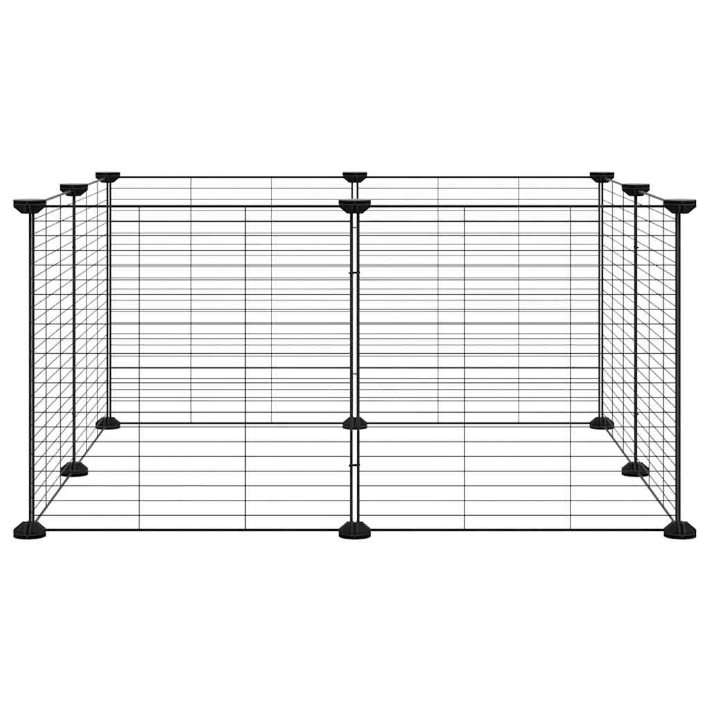 Vidaxl -Haustiere Käfig mit 8 Panels 35x35 cm Stahlschwarz