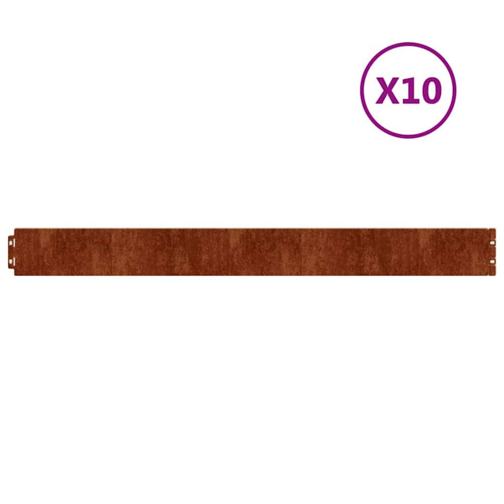 Vidaxl -Gazonkanten 10 Teile 10x103 cm Flexibler Cortenstaal