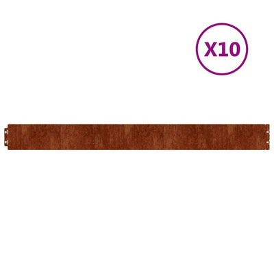 Vidaxl -Gazonkanten 10 Teile 10x103 cm Flexibler Cortenstaal