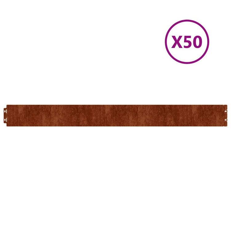 Vidaxl -Gazonkanten 50 Stück 10x103 cm Flexibler Cortenstaal