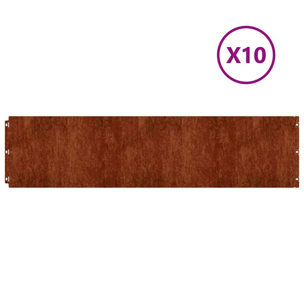 Vidaxl -Gazonkanten 10 Teile 25x103 cm Flexibler Cortenstaal