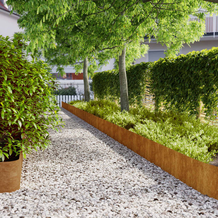 Vidaxl -Gazonkanten 30 Teile 25x103 cm Flexibler Cortenstaal