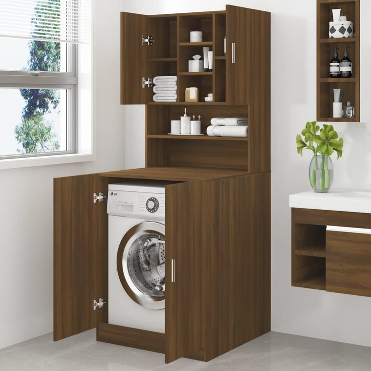 Vidaxl Waschmaschinenschrank verarbeitete Holzbraune Eiche Farbe