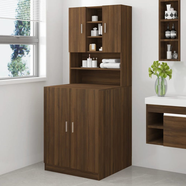 Vidaxl Waschmaschinenschrank verarbeitete Holzbraune Eiche Farbe