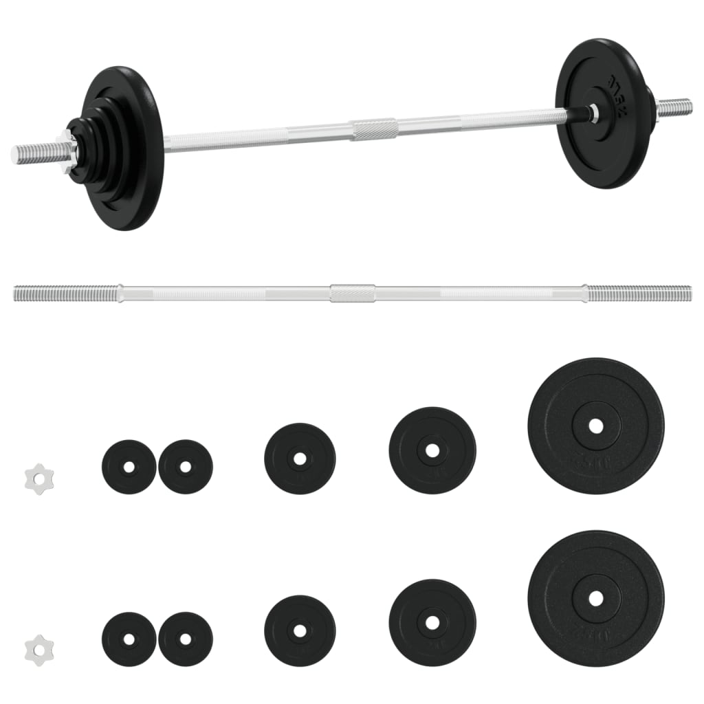 Vidaxl -Halfter mit Gewichten 30 kg Gusseisen