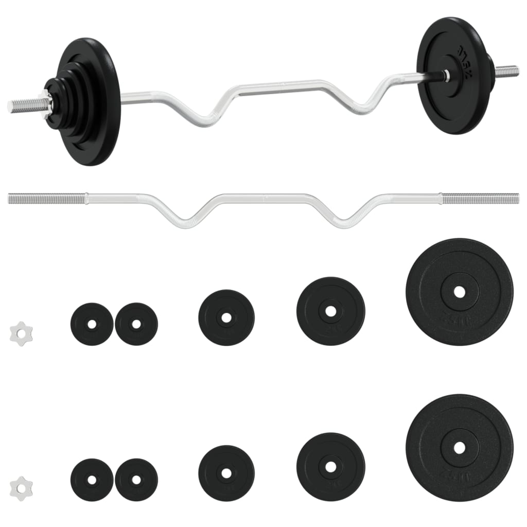 Vidaxl -Halfter mit Gewichten 30 kg Gusseisen und Chromstahl