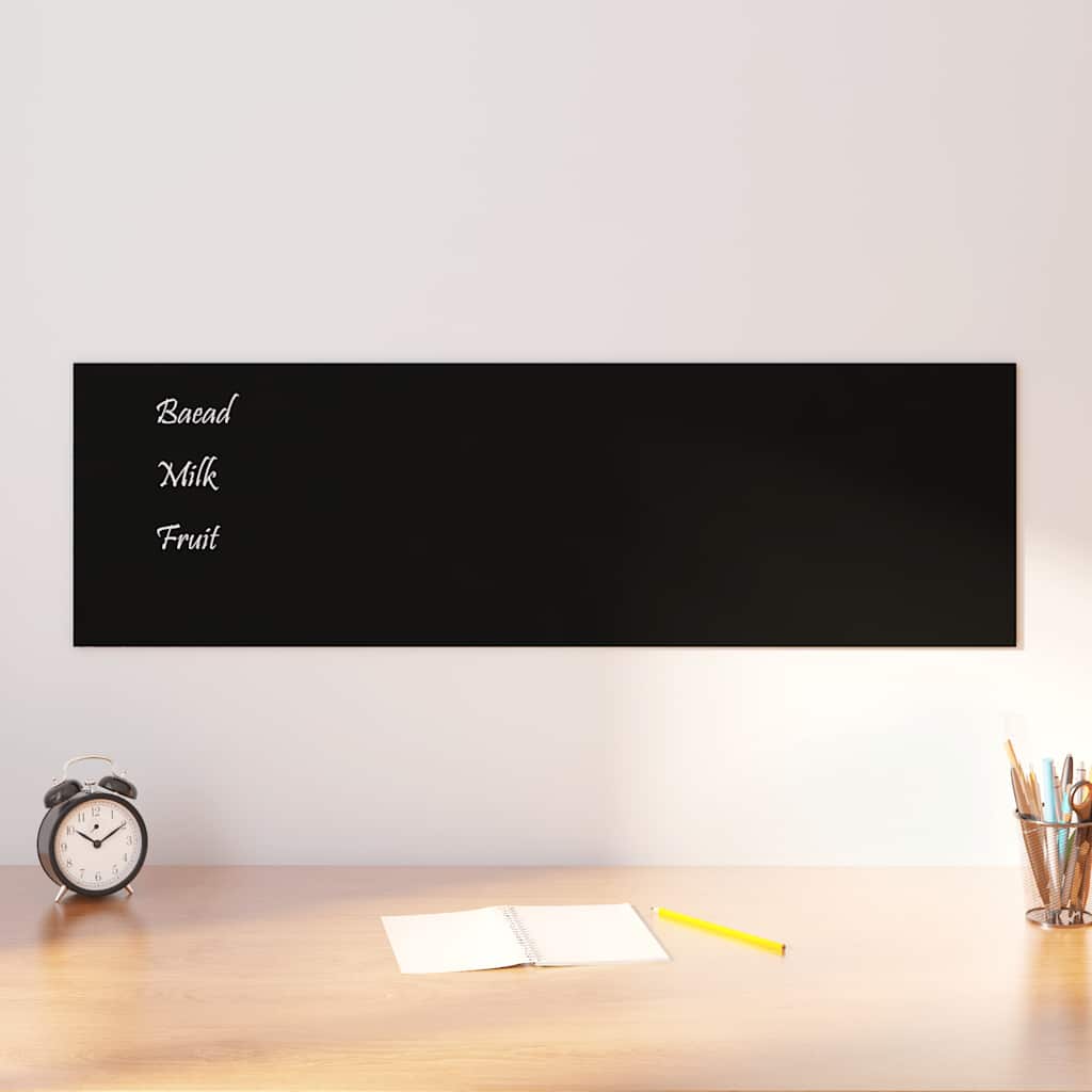 VIDAXL -Magnetplatte für die Wand 100x30 cm gehärtetes Glas schwarz