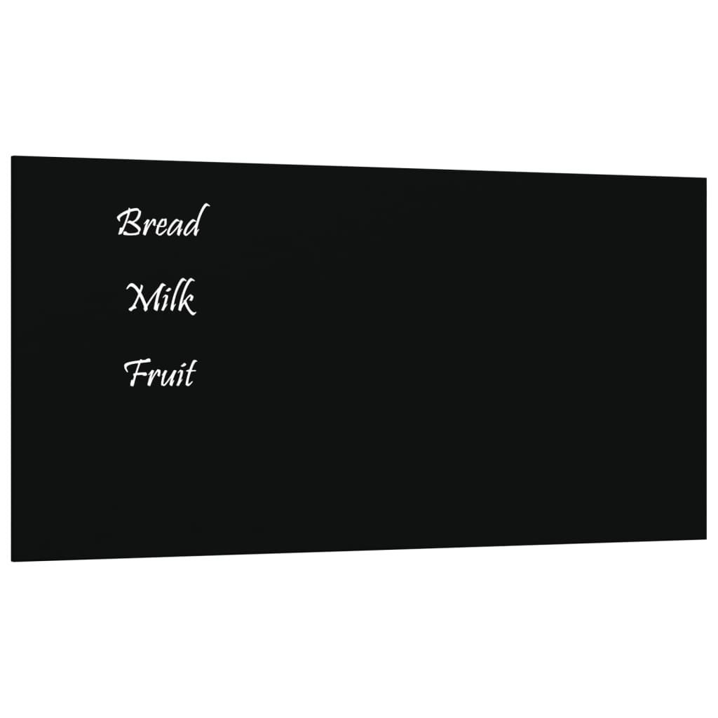 VIDAXL -Magnetplatte für die Wand 40x20 cm gehärtetes Glas schwarz