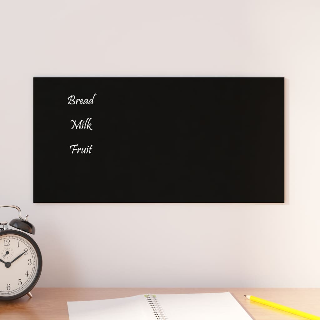 VIDAXL -Magnetplatte für die Wand 40x20 cm gehärtetes Glas schwarz