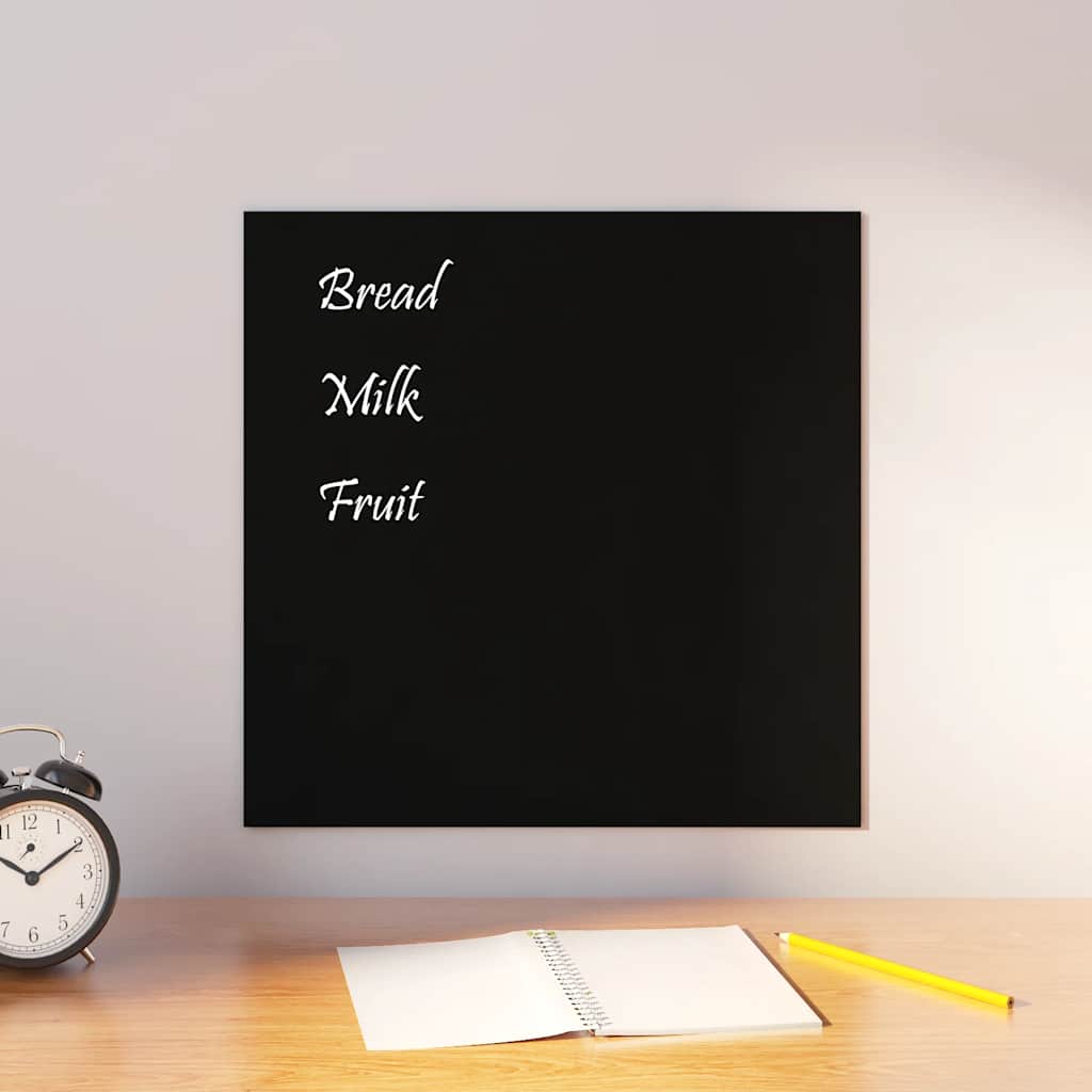 VIDAXL MAGNETISCHE BRAUBE WALL -MUNKTIONED 40 x 40 CM TEMPERTE GLASE Schwarz