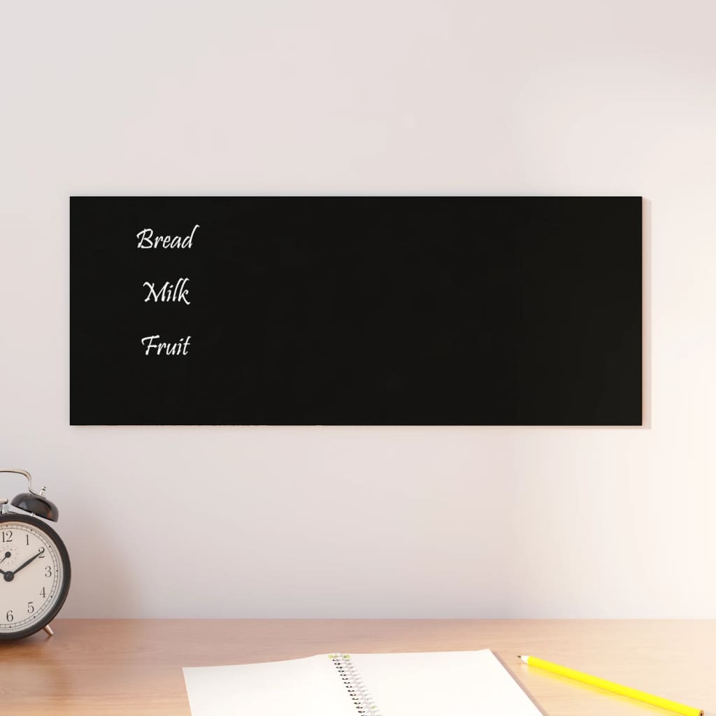 VIDAXL -Magnetplatte für die Wand 50 x 20 cm gehärtetes Glas schwarz
