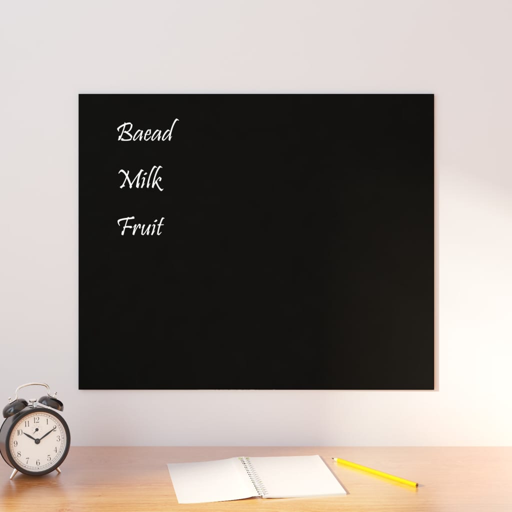 VIDAXL -Magnetplatte für die Wand 60x50 cm gehärtetes Glas schwarz