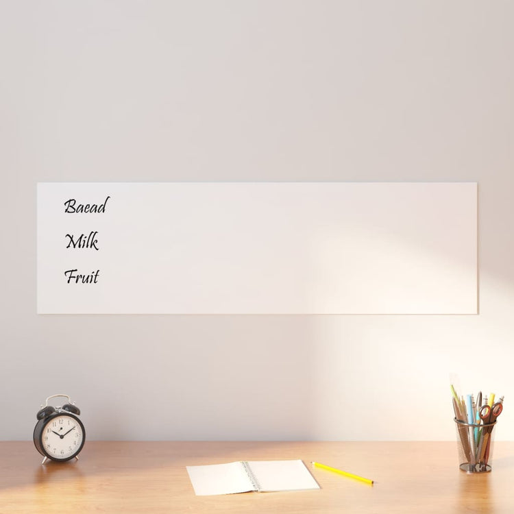 VIDAXL -Magnetplatte für die Wand 100x30 cm getempertes Glasweiß
