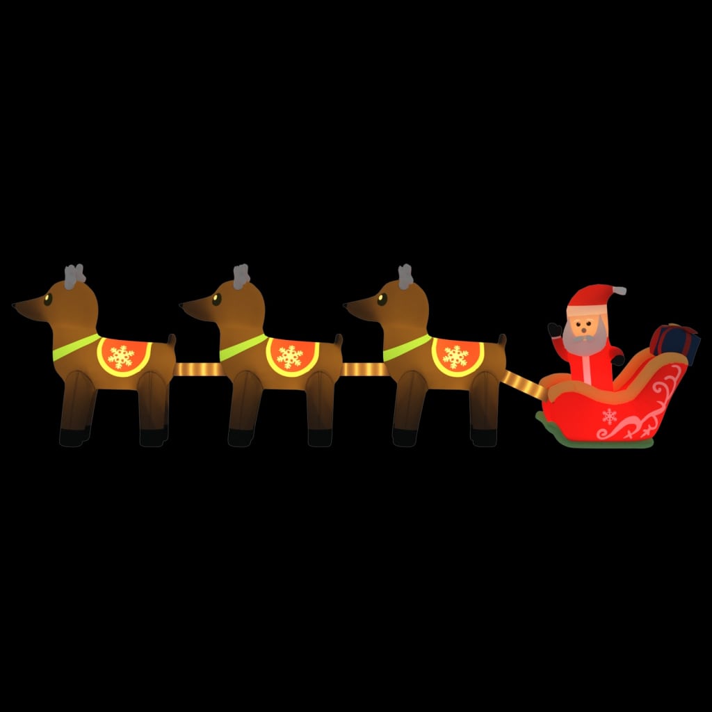 Vidaxl Weihnachtsdekoration Santa Claus und Rentier aufblasbare LED 138 cm