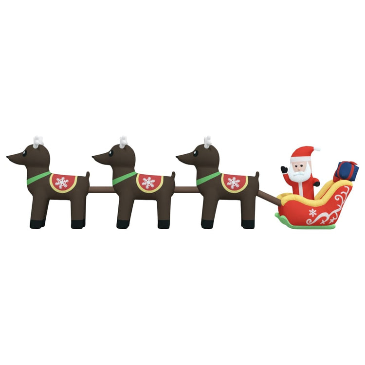 Vidaxl Weihnachtsdekoration Santa Claus und Rentier aufblasbare LED 138 cm