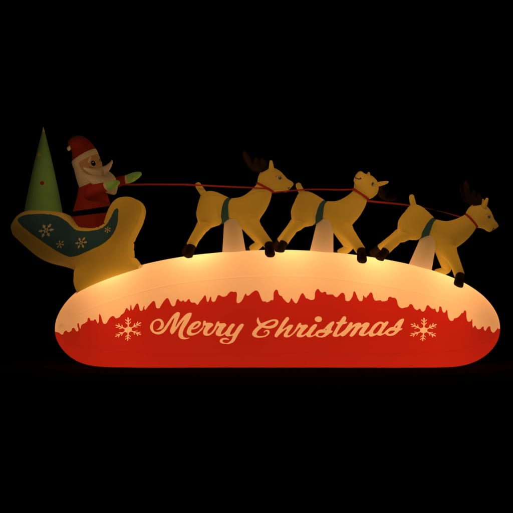 Vidaxl Weihnachtsdekoration Santa Claus und Rentier aufblasbare LED 145 cm